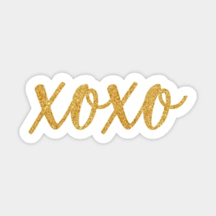 XOXO, hugs and kisses, gold glitter Sticker